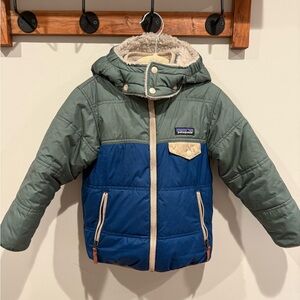 Patagonia Toddler Reversible Tribbles Hoody Jacket Coat Size 5T Winter Ski Boys